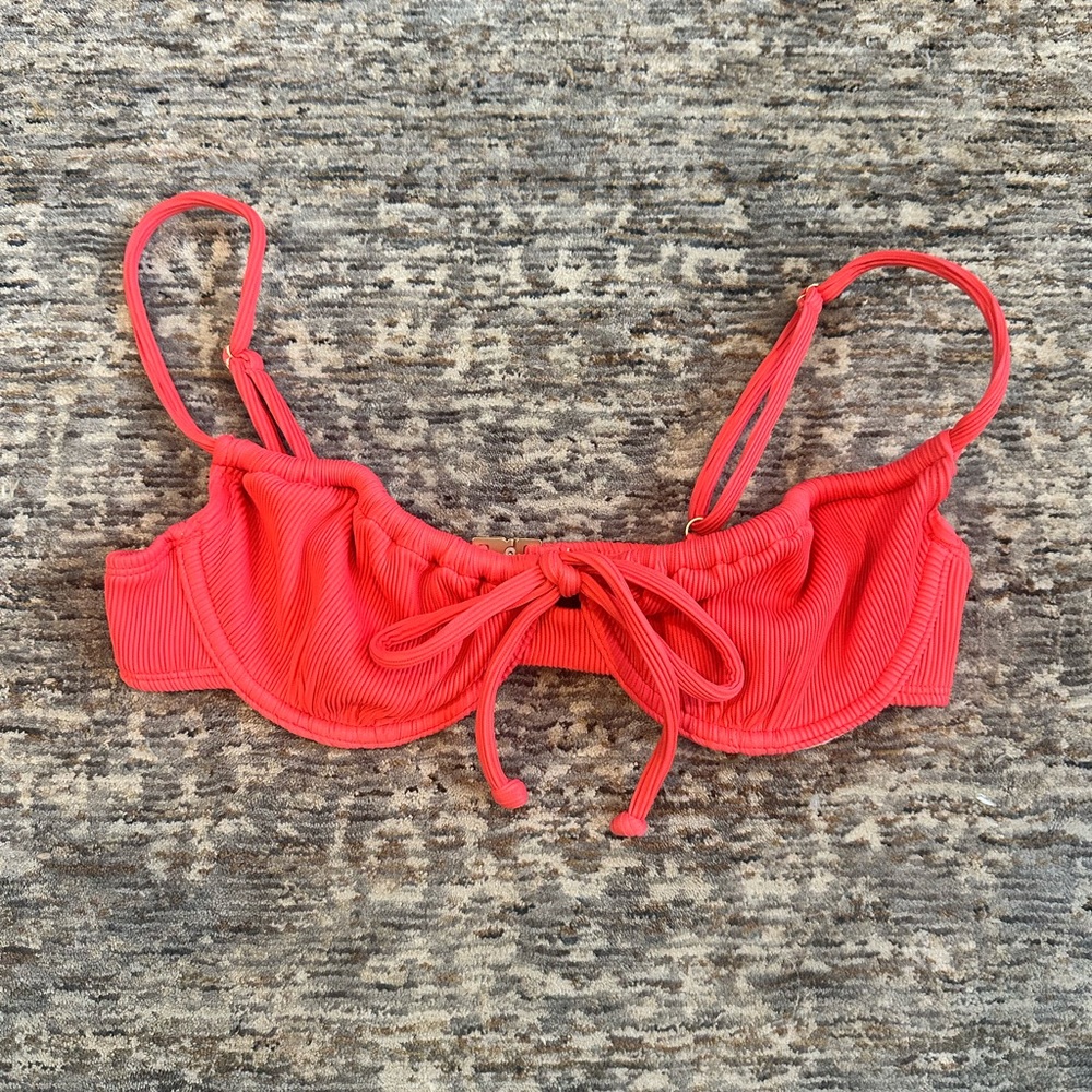 Kulani Kinis Pink Ribbed Bikini Top